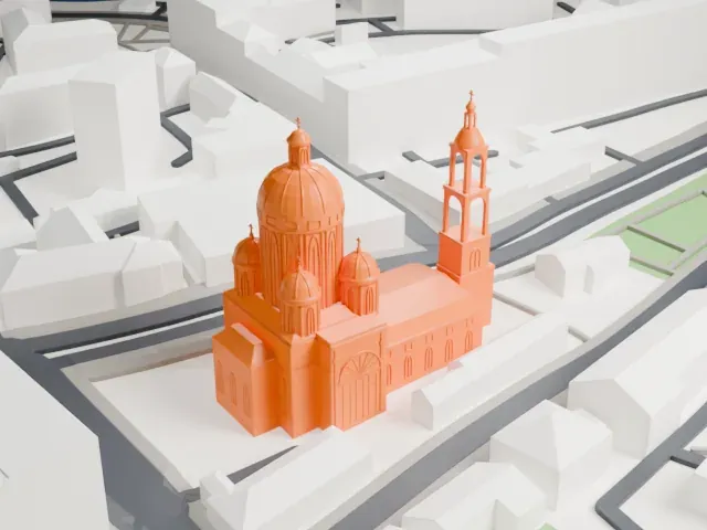 Yelokhovo Cathedral model, North view