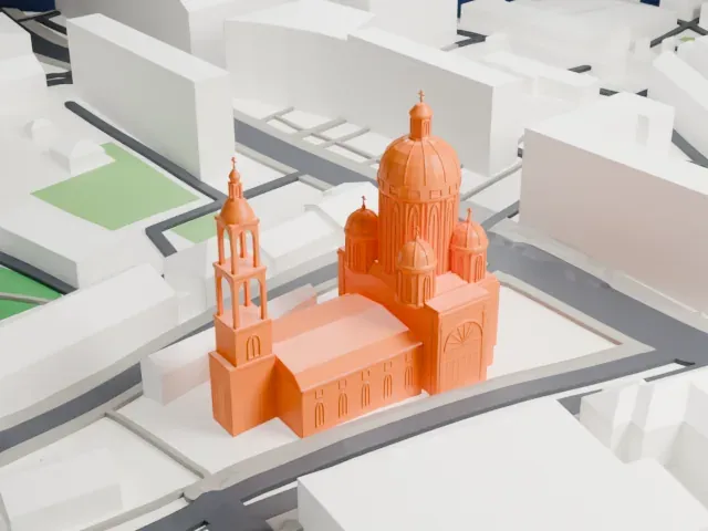 Yelokhovo Cathedral model, South view