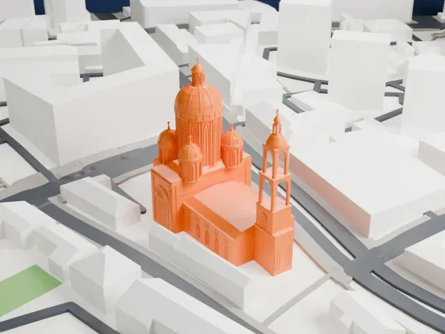 Yelokhovo Cathedral model, West view