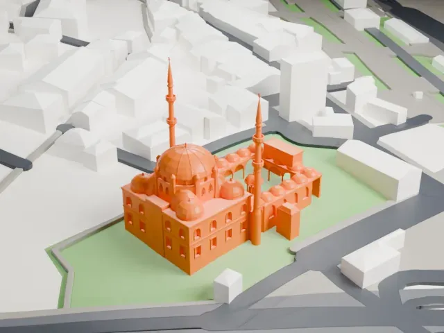 Yeni Valide Mosque model, East view