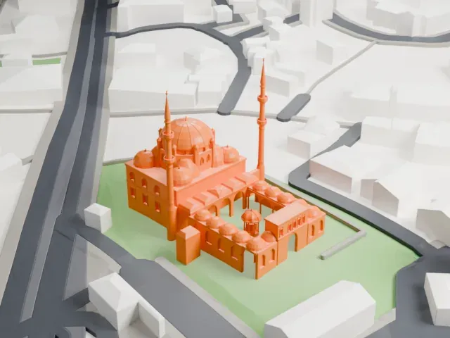 Yeni Valide Mosque model, North view