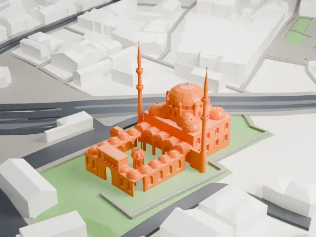 Yeni Valide Mosque model, West view