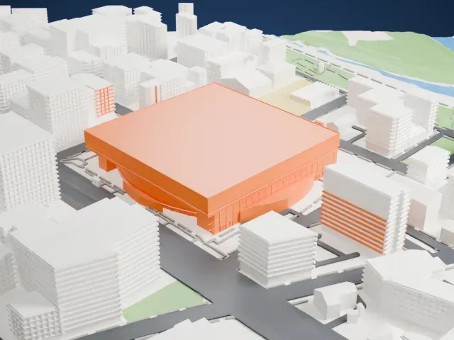 Yokohama Arena model, East view