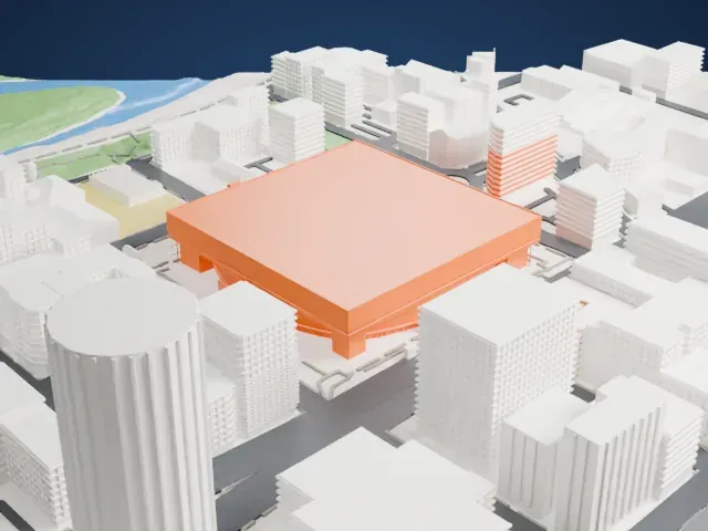 Yokohama Arena model, South view