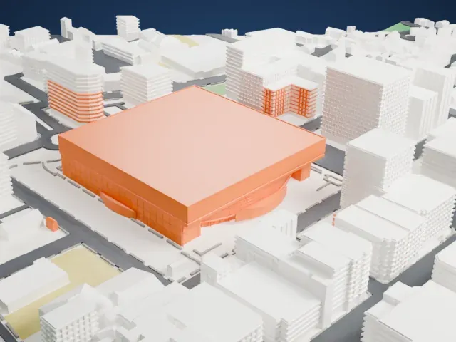 Yokohama Arena model, West view