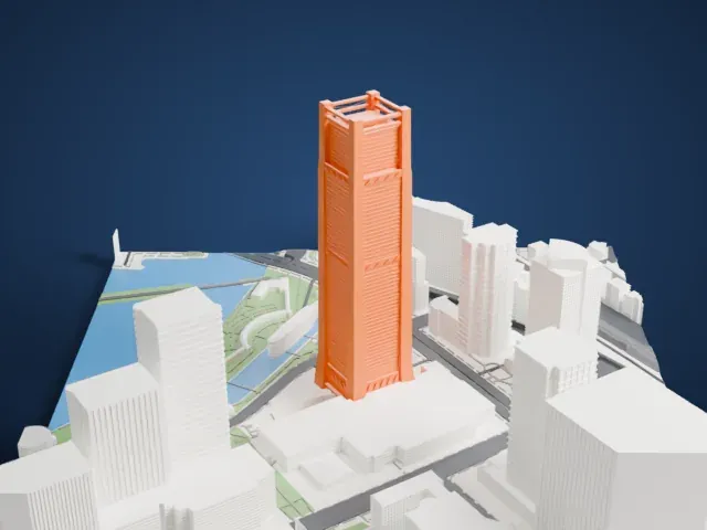 Yokohama Landmark Tower model, North view