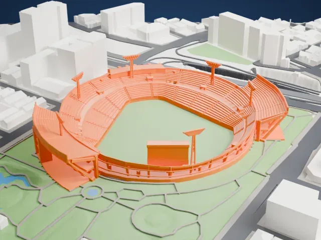 Yokohama Stadium model, North view