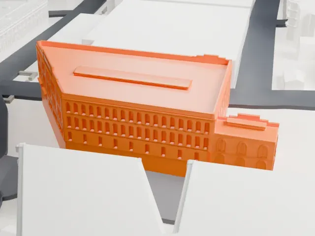 Yonkers Trolley Barn model, West view