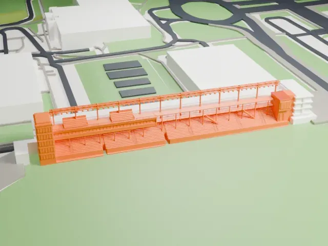 York Lions Stadium model, East view