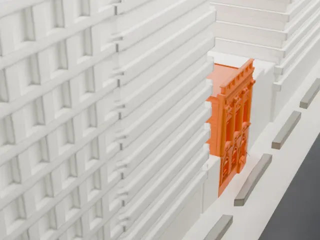 Yorkville Library model, East view