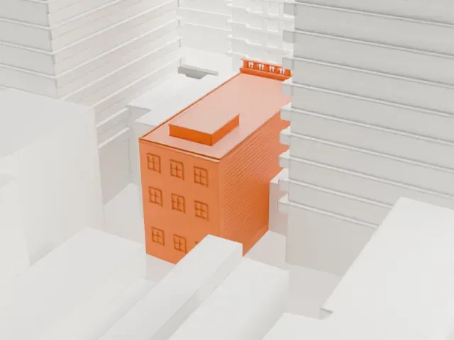 Yorkville Library model, South view