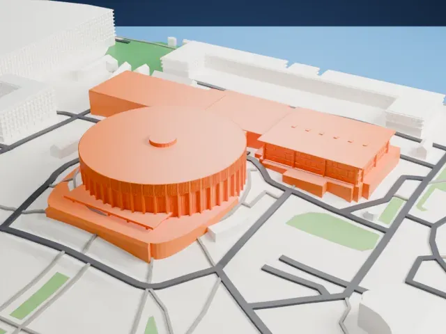 Yubileyny Sports Palace model, North view