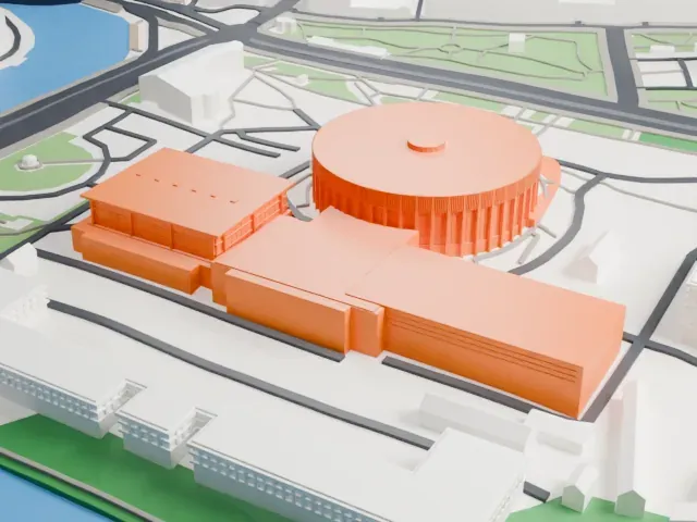Yubileyny Sports Palace model, South view