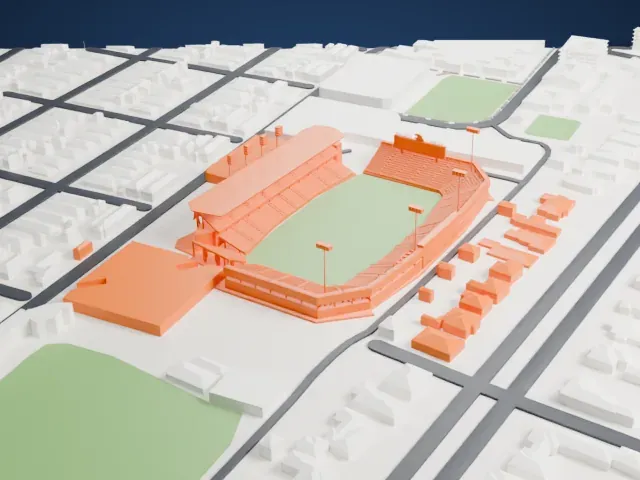 Yulman Stadium model, North view