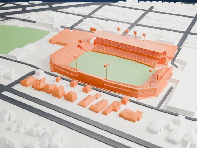 Yulman Stadium model, West view