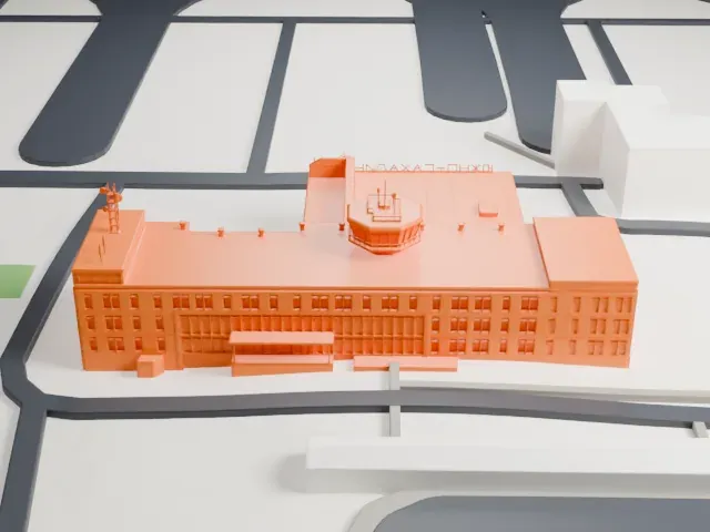 Yuzhno-Sakhalinsk Airport Old Terminal model, East view