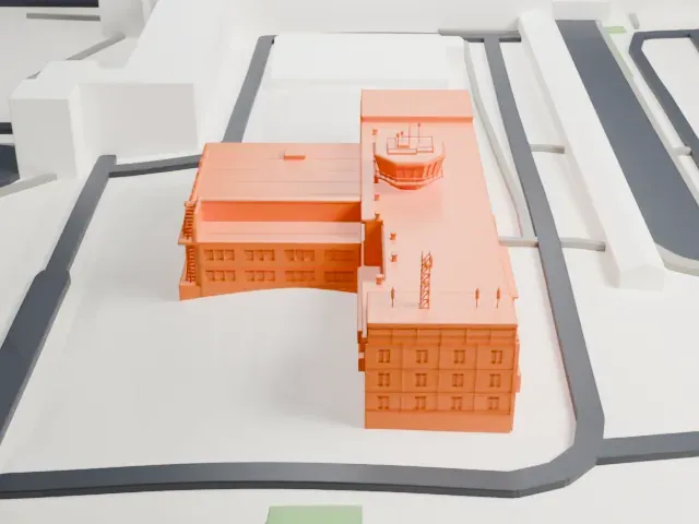 Yuzhno-Sakhalinsk Airport Old Terminal model, South view