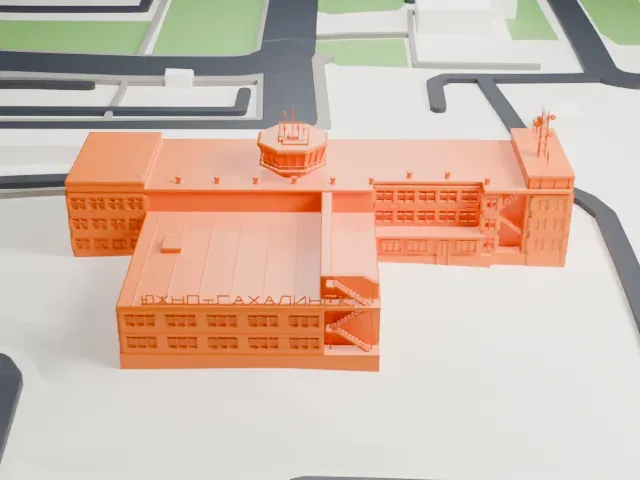 Yuzhno-Sakhalinsk Airport Old Terminal model, West view
