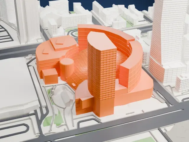 Złote Tarasy model, East view