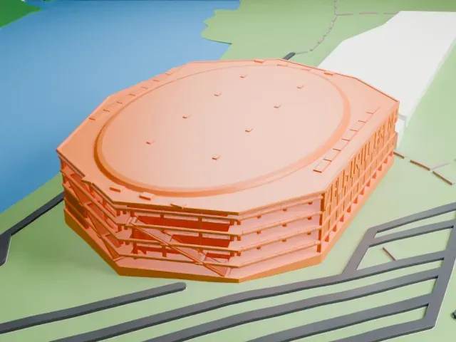 Žalgiris Arena model, East view