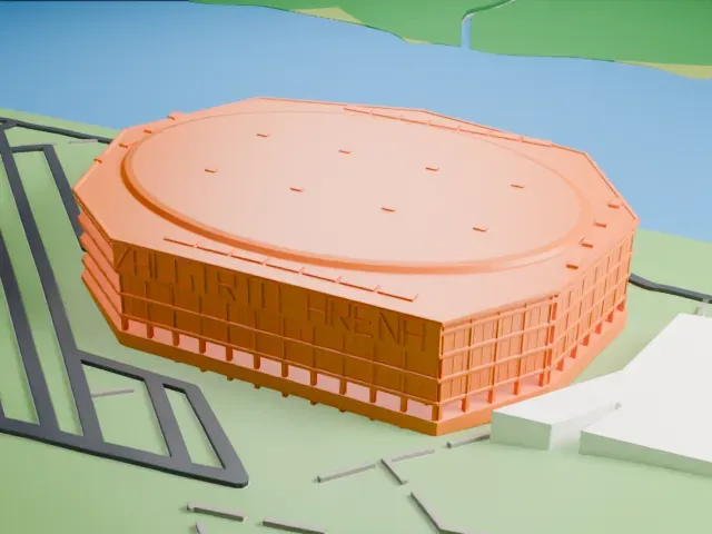 Žalgiris Arena model, North view