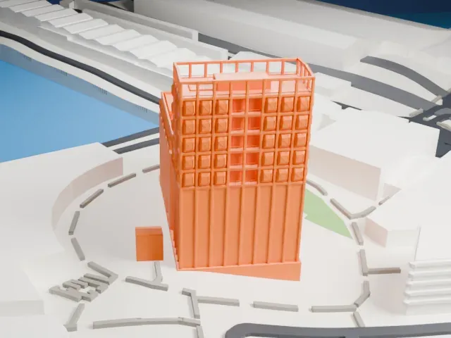 Zeitz Museum of Contemporary Art Africa model, West view