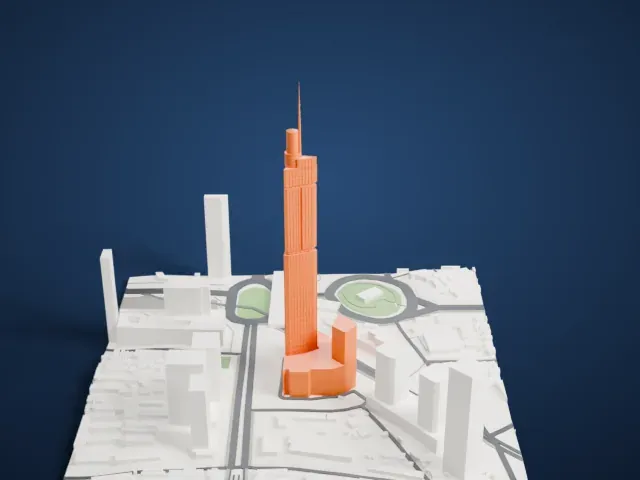 Zifeng Tower model, North view