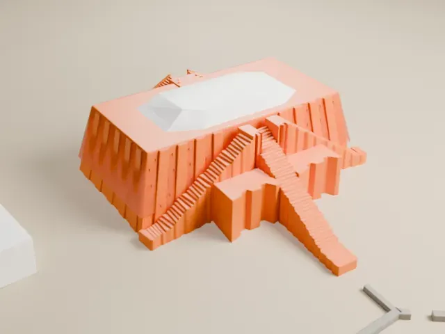 Ziggurat of Ur model, East view