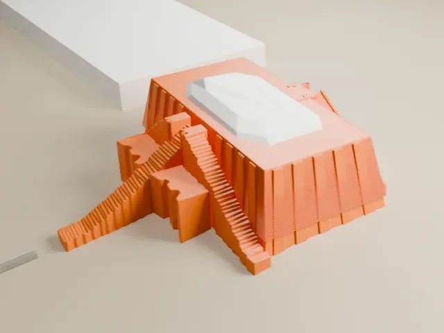 Ziggurat of Ur model, North view