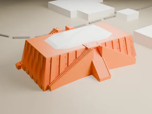 Ziggurat of Ur model, West view