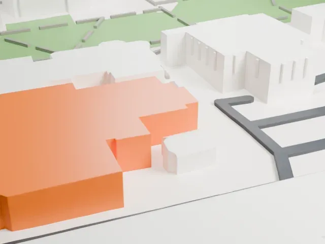 Zimmerli Art Museum at Rutgers University model, East view
