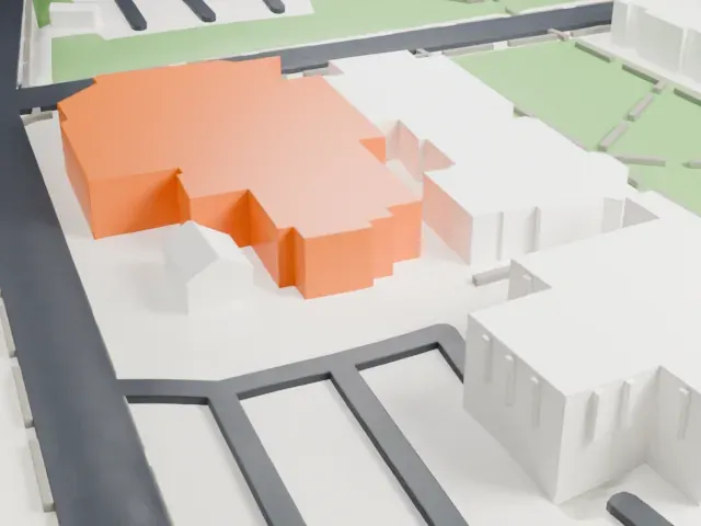 Zimmerli Art Museum at Rutgers University model, North view