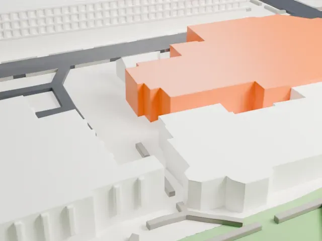Zimmerli Art Museum at Rutgers University model, West view