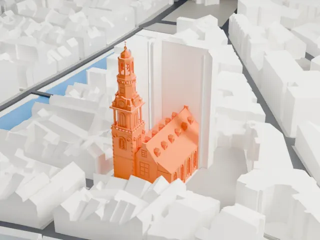 Zuiderkerk model, South view