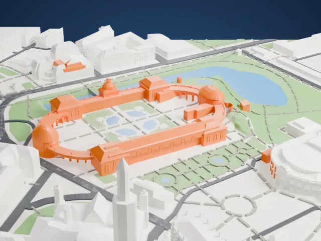 Zwinger Palace model, East view