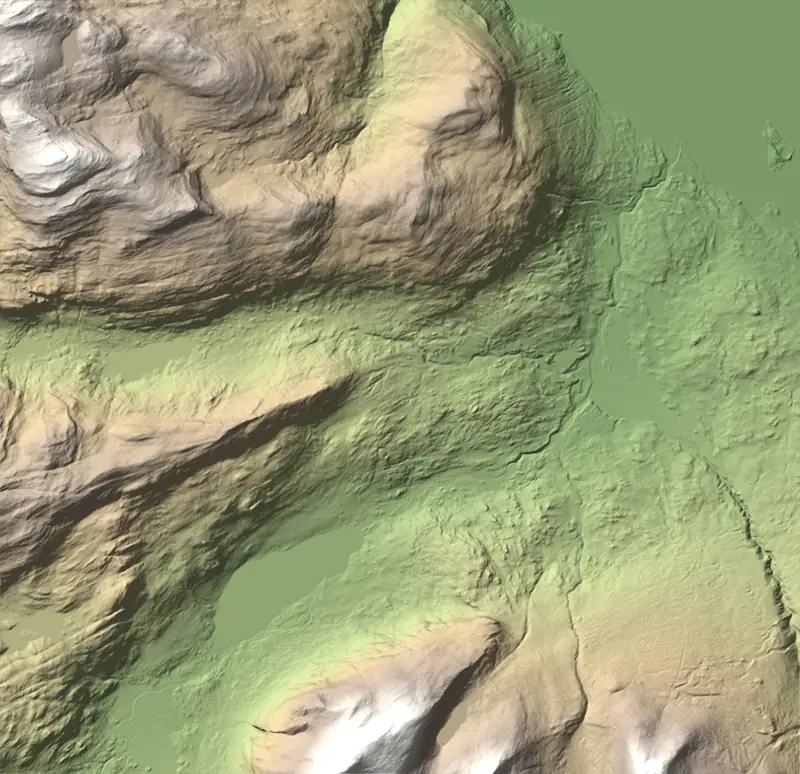 A preview of the Abisko National Park print, shaded from its elevation