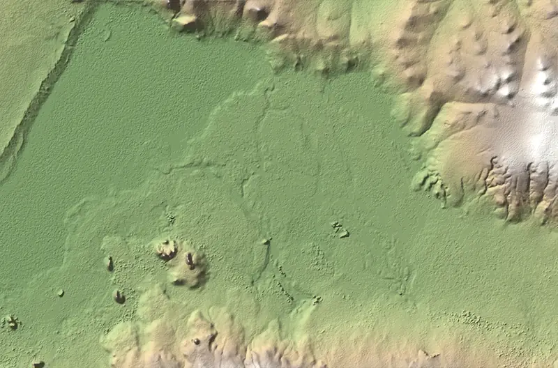 A preview of the Amboseli National Park print, shaded from its elevation