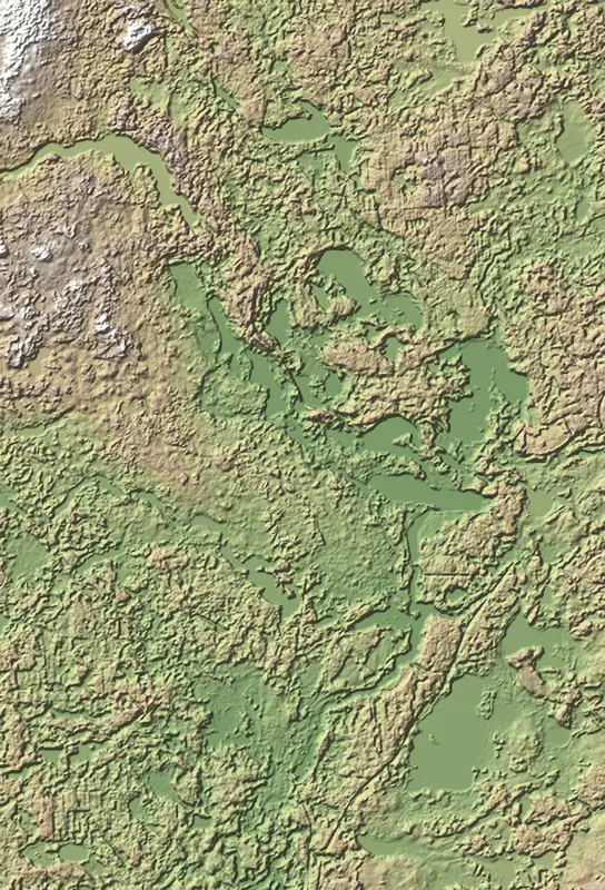 A preview of the Aukštaitija National Park print, shaded from its elevation