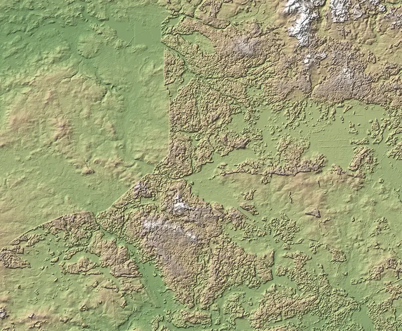 A preview of the Belavezhskaya Pushcha National Park print, shaded from its elevation