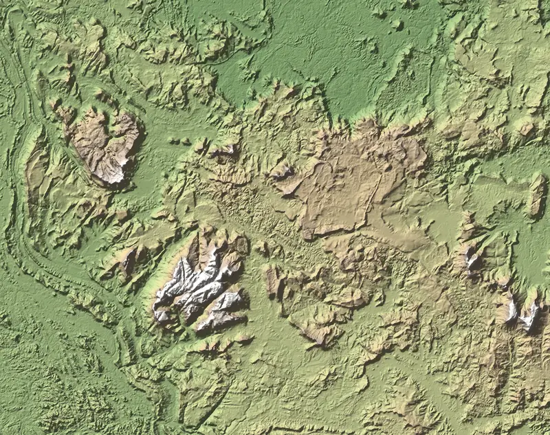 A preview of the Canaima National Park print, shaded from its elevation