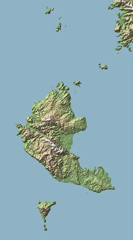 A preview of the Coiba National Park print, shaded from its elevation