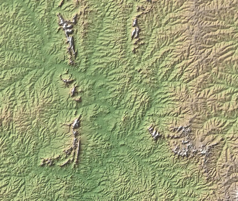 A preview of the Comoé National Park print, shaded from its elevation