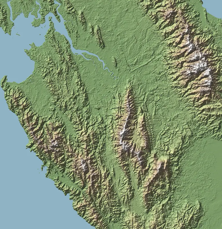 A preview of the Darién National Park print, shaded from its elevation
