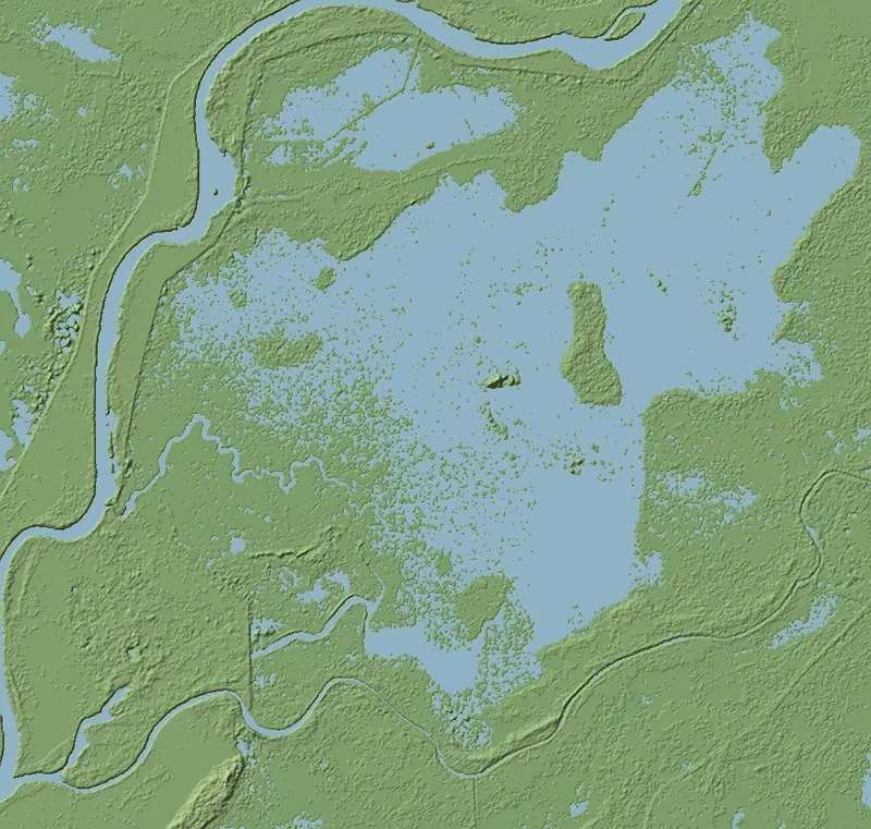 A preview of the Djoudj National Bird Sanctuary print, shaded from its elevation
