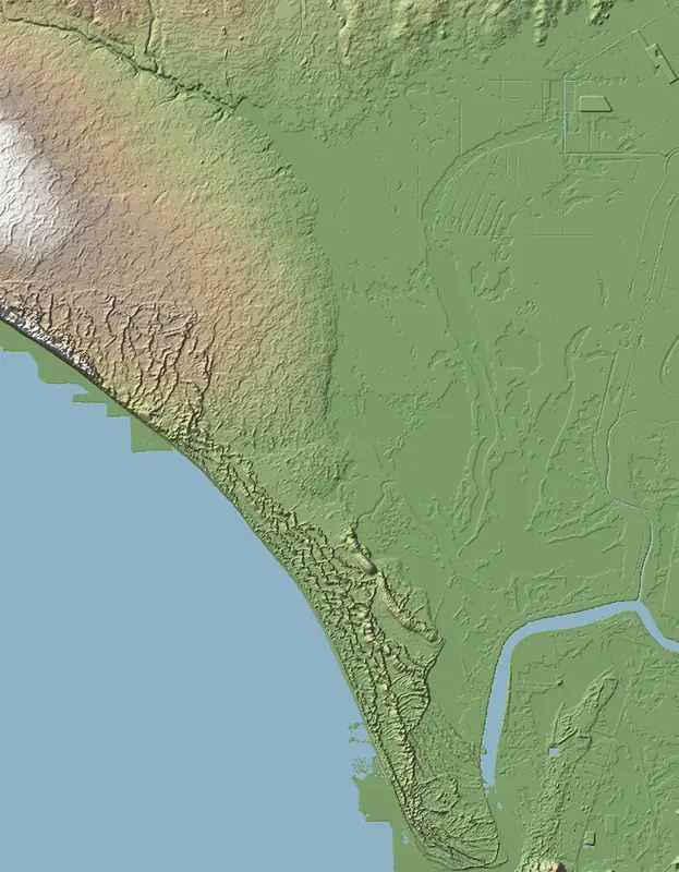 A preview of the Doñana National Park print, shaded from its elevation
