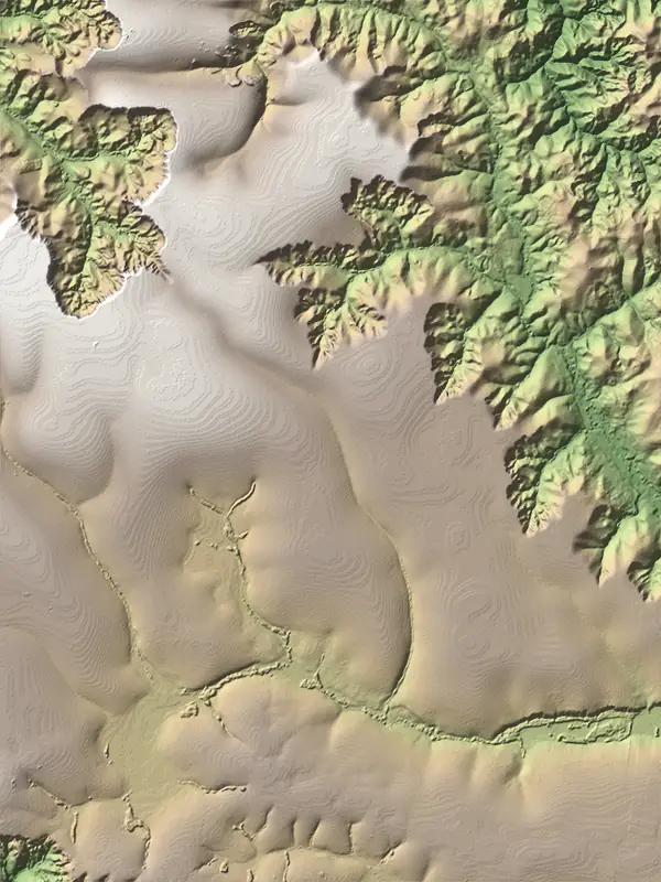 A preview of the Emas National Park print, shaded from its elevation
