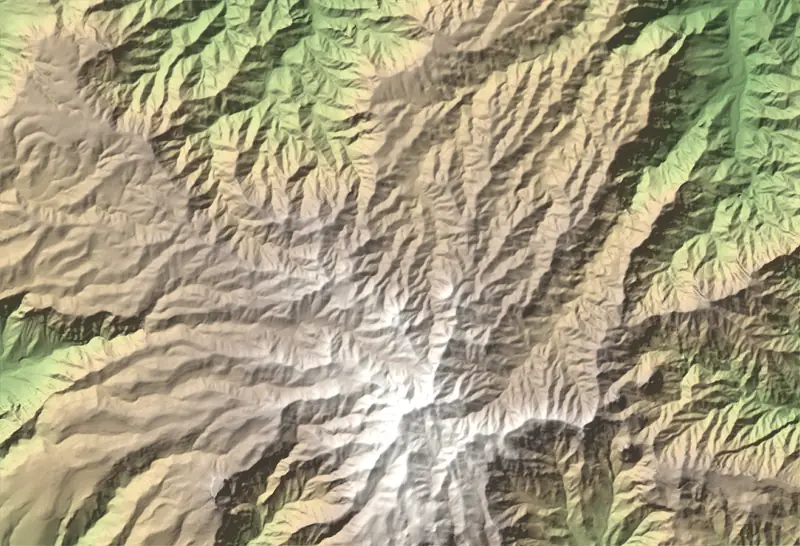 A preview of the Garajonay National Park print, shaded from its elevation