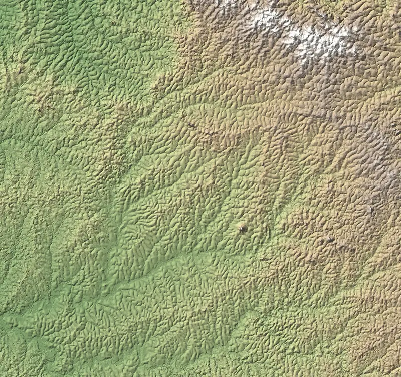 A preview of the Garamba National Park print, shaded from its elevation