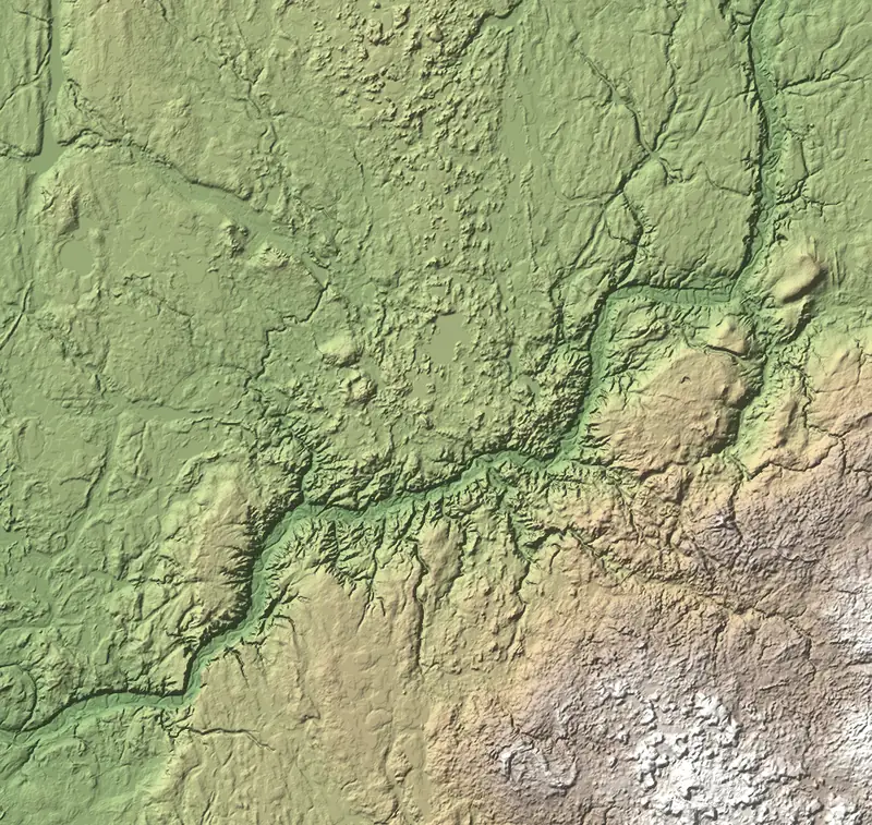 A preview of the Gauja National Park print, shaded from its elevation