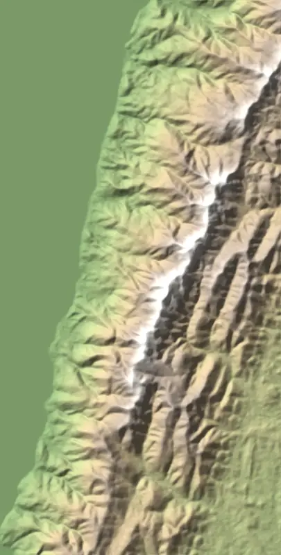 A preview of the Gombe National Park print, shaded from its elevation